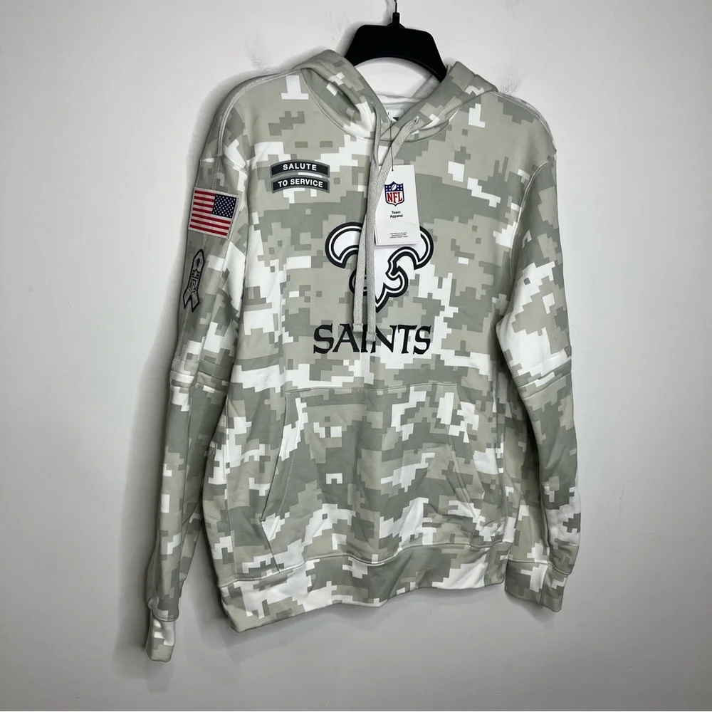 Nike NFL team apparel Saints salute to service camouflage hoodie mens size small